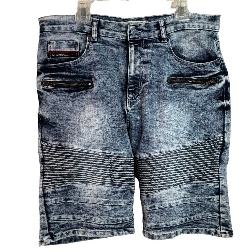Jeanius Akademiks Denim Shorts Mens 20 Distressed Bleached